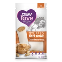 PawLove Stuffed Beef Bone Dog Treat Peanut Butter