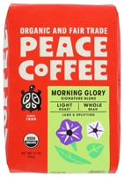 Peace Coffee Organic Light Roast Whole Bean Morning Glory