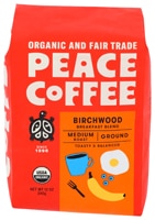 Peace Coffee Organic Medium Roast Ground Birchwood Breakfast Blend