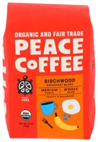 Peace Coffee Organic Medium Roast Whole Bean Birchwood Breakfast Blend