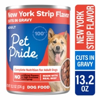Pet Pride Adult Wet Dog Food New York Strip Flavor Cuts in Gravy