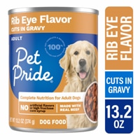 Pet Pride Adult Wet Dog Food Rib Eye Flavor Cuts in Gravy
