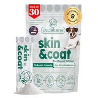 PetCultures Dog Skin & Coat Tribiotic Formula Pre Pro Postbiotics Omega 3