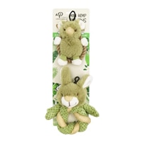 Petique Mini Hula Hemp Koala and Bunny Twist Squeaker Plush Dog Toys