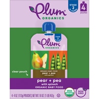 Plum Organics Baby Food 6+ Months Pear Spinach + Pea