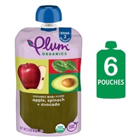 Plum Organics Baby Food Puree 6+ Months Apple Spinach & Avocado