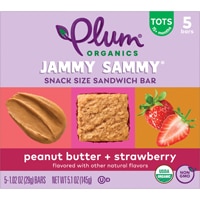 Plum Organics Jammy Sammy Snack Bars 15+ Months Peanut Butter + Strawberry