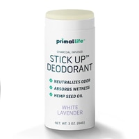 Primal Life Organics Natural Deodorant Stick Up Plastic Free - White Lavender