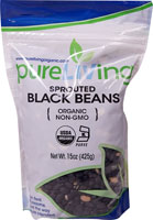 Pure Living Organic Black Beans Sprouted - Dried