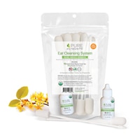 Pure and Natural Pet Ear Cleansing System - Serum 2 fl oz and 15 Double-Sided Reusable Tips
