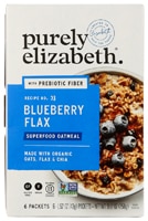Purely Elizabeth Vegan Gluten Free Superfood Oatmeal with Prebiotic Fiber made with Organic Oats Flax & Chai Blueberry Flax