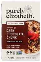 Purely Elizabeth Vegan Gluten Free Superfood Oatmeal with Prebiotic Fiber made with Organic Oats Flax & Chai Dark Chocolate Chunk