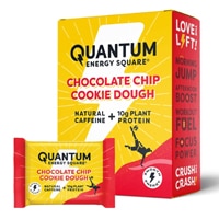 Quantum Energy Square Caffeine & Protein Bars Chocolate Chip Cookie Dough