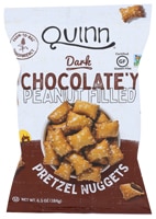 Quinn Snacks Filled Pretzel Nuggets Dark Chocolatey Peanut