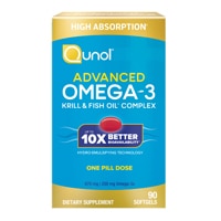 Qunol Advanced Omega-3 Krill & Fish Oil Complex for Brain Heart Eyes and Joint Health