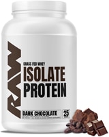 RAW Nutrition Grass Fed Whey Isolate Protein Informed Sport Certified - 25 Servings Dark Chocolate