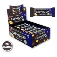 RAWMYGOD Raw Fruit and Nut Bar Peanut & Cacao