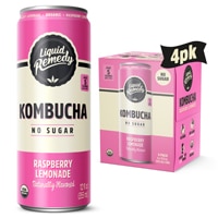 Remedy Kombucha Organic - 4 Pack Raspberry Lemonade