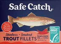 Safe Catch Smoked Trout in Sunflower Oil with Chili - Skinless & Boneless
