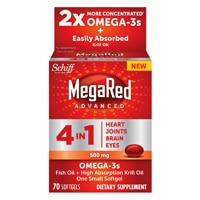 Schiff MegaRed Advanced 4 in 1 Extra Strength Softgels Fish Oil + Krill Oil Omega 3