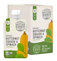 Serenity Kids Organic Baby Food Puree 6+ Months Butternut Squash & Spinach