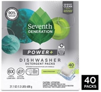 Seventh Generation Power+ Dishwasher Detergent Packs Fresh Citrus