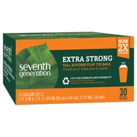 Seventh Generation Tall Kitchen Trash Bags Extra Strong 13 Gallon Flap Tie