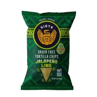 Siete Tortilla Chips Non GMO Gluten Free Grain Free Jalapeno Lime