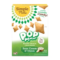 Simple Mills Pop Mmms Flour Baked Snack Crackers Sour Cream & Onion