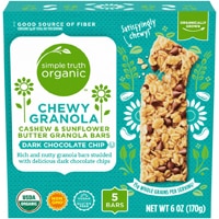 Simple Truth Organic Chewy Granola Cashew & Sunflower Butter Granola Bars Dark Chocolate Chip