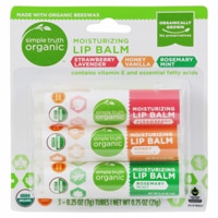 Simple Truth Organic Moisturizing Lip Balm Variety Pack 3 Flavor Assortment