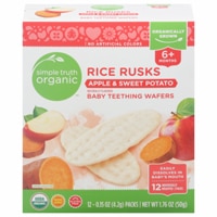 Simple Truth Organic Rice Rusks Baby Teething Wafers 6+ Months Apple Sweet Potato