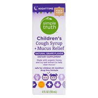 Simple Truth Children's Nighttime Cough Syrup + Mucus Relief Natural Grape