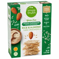 Simple Truth Gluten Free Rice & Almond Thin Crackers Vegan Parmesan Style Seasoning