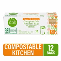 Simple Truth Kitchen Bags Compostable Tall 13 Gallon