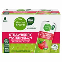 Simple Truth Naturally Flavored Sparkling Selzter Water Strawberry Watermelon