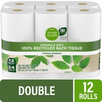 Simple Truth Toilet Paper Double Rolls 100% Recycled Paper 240 2-ply Sheet Roll
