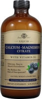 Solgar Calcium Magnesium Citrate Liquid with Vitamin D3 Natural Blueberry