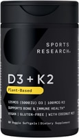 Sports Research Vegan D3 5000 IU + Vitamin K2 100 mcg