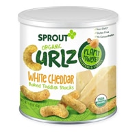 Sprout Organic Baby Food Curlz Baked Toddler Snacks White Cheddar Cheese