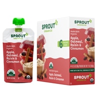 Sprout Organic Baby Food Oatmeal 6+ Months Apple Raisin Cinnamon