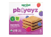 Sprout Organic Baby Food PB & Yaz Toddler Snack Bars Peanut Butter & Mixed Berries