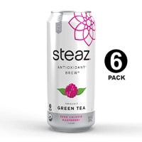 Steaz Green Tea Soda Antioxidant Brew Zero Calorie Raspberry