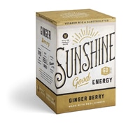 Sunshine Beverages Sparkling Energy Drink Ginger Berry