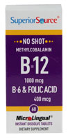 Superior Source No Shot® Methylcobalamin B12 B6 & Folic Acid
