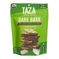 Taza Chocolate Dark Bark Chocolate Snacking Thins Toasted Coconut