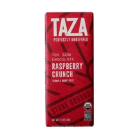 Taza Chocolate Organic Dark Chocolate Bar Raspberry Crunch