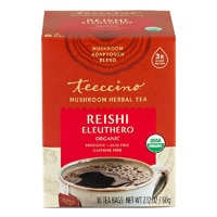 Teeccino Mushroom Herbal Tea Organic Caffeine Free Reishi Eleuthero French Roast