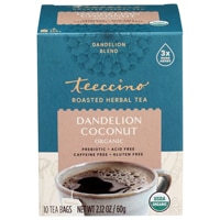 Teeccino Roasted Herbal Tea Organic Caffeine Free Dandelion Coconut