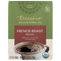 Teeccino Roasted Herbal Tea Organic Caffeine Free French Dark Roast